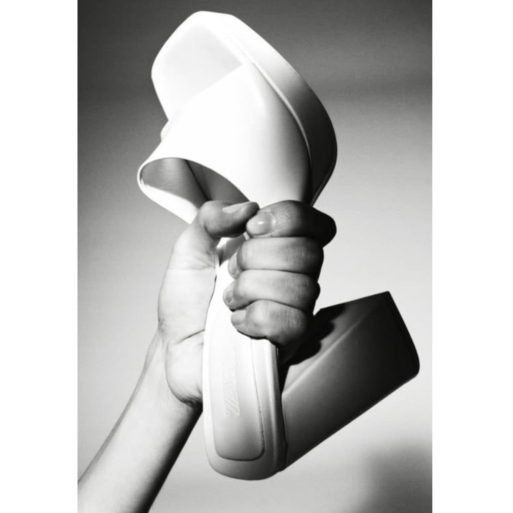 COPY Zara Ivory Leather Airfit Heel Sandal Mule Platform 39/8-8.5 Bloggers
